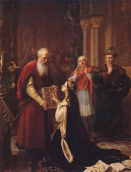 Jozef Simmler Queen Jadwiga's Oath china oil painting image